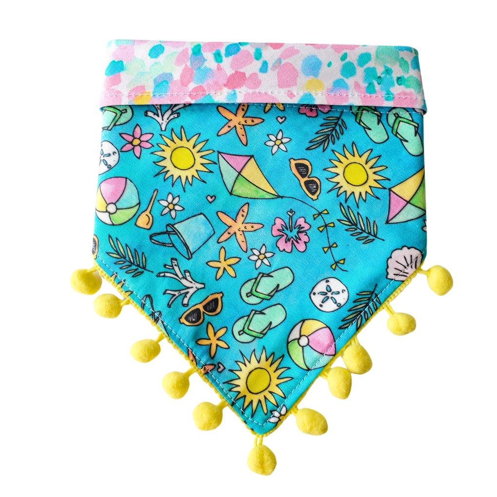 Beach Day - REVERSIBLE Dog Collar Bandana