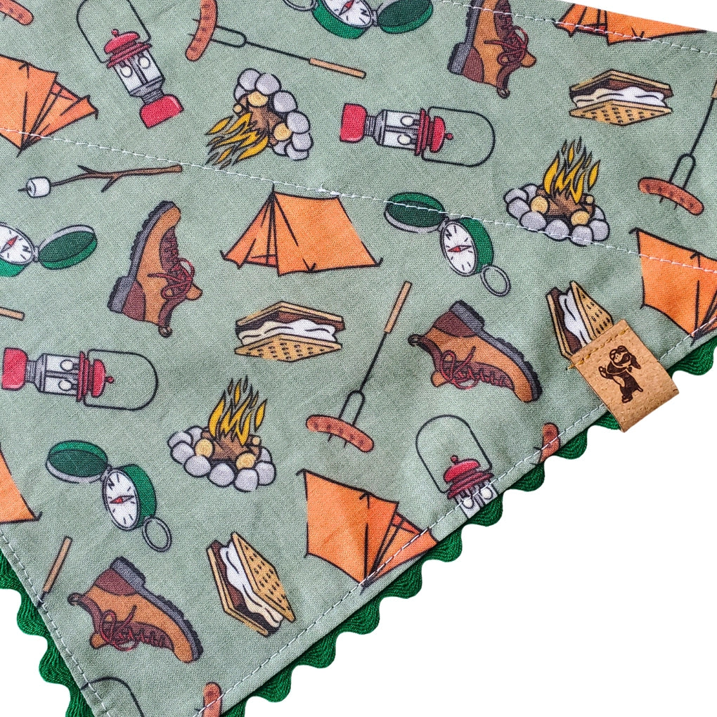 Green Camping - REVERSIBLE Dog Collar Bandana