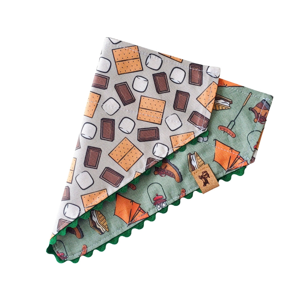 Green Camping - REVERSIBLE Dog Collar Bandana