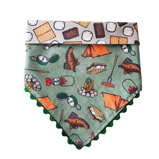 Green Camping - REVERSIBLE Dog Collar Bandana
