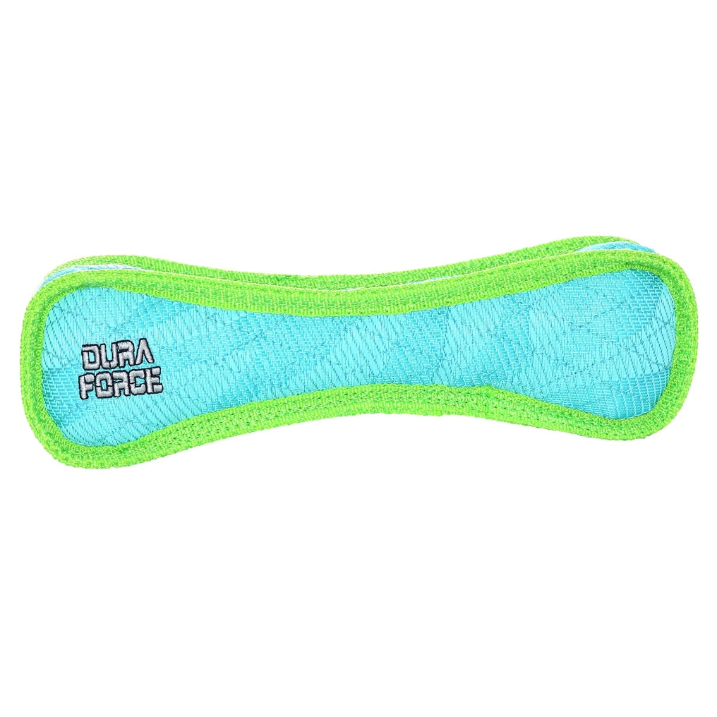 Duraforce Bone Tiger - Blue/Green, Durable, Squeaky Dog Toy
