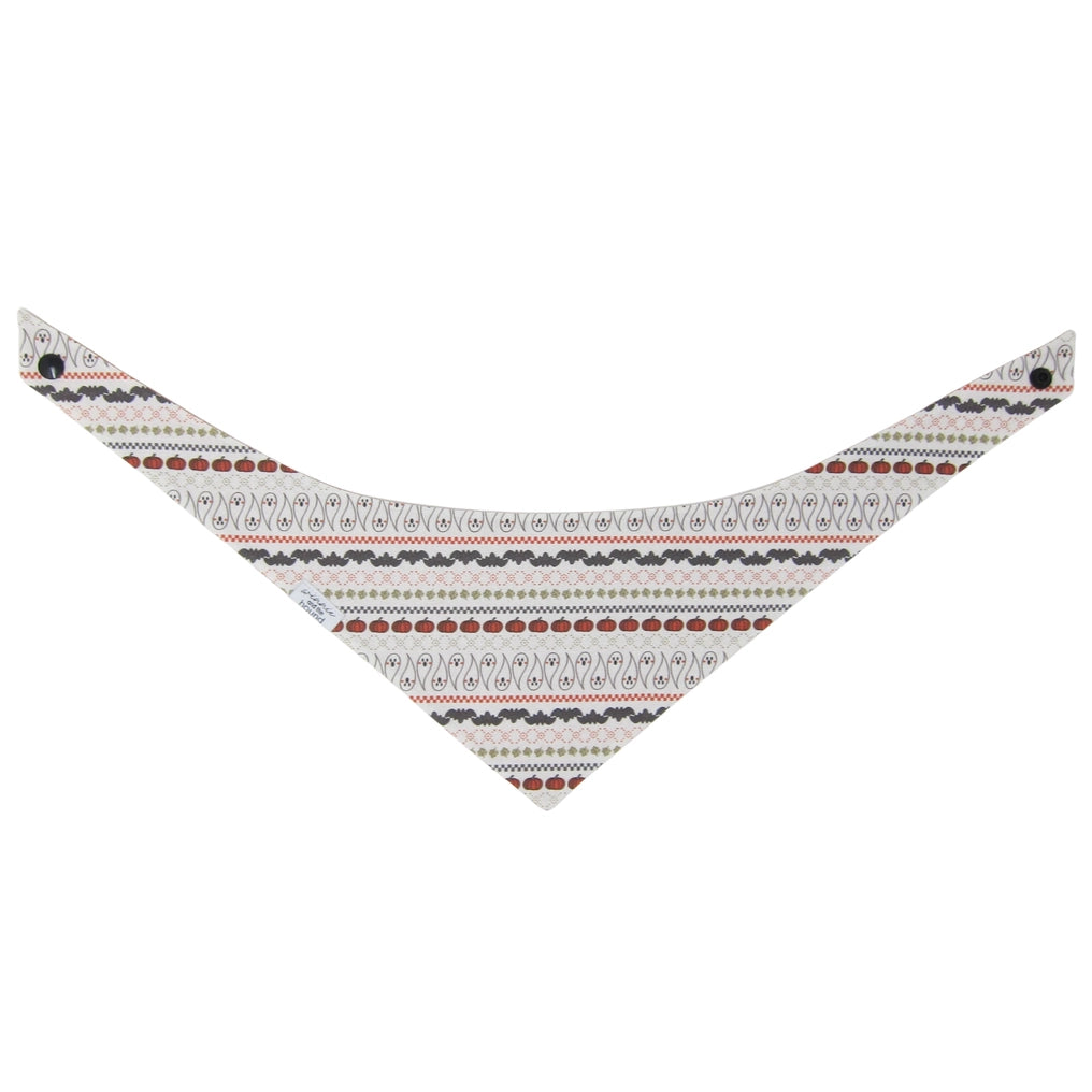 Halloween Fair Isle Tie On Dog Bandana | Reversible