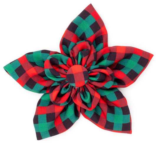 Holiday Check Flower Bow