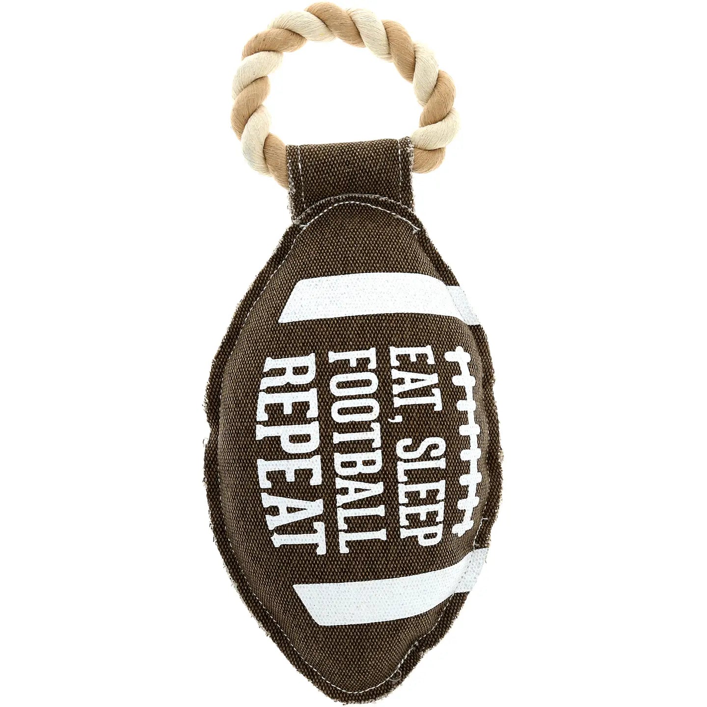 Football - 12" Canvas Dog Toy On Rope