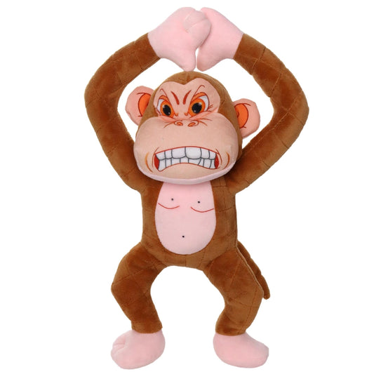 Mighty Angry Animals Monkey, Plush, Squeaky Dog Toy