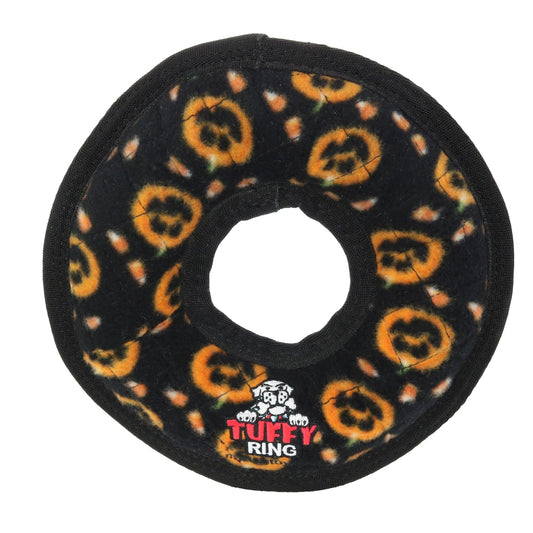 Tuffy Holiday Medium Ring Pumpkin, Durable Squeaky Dog Toy