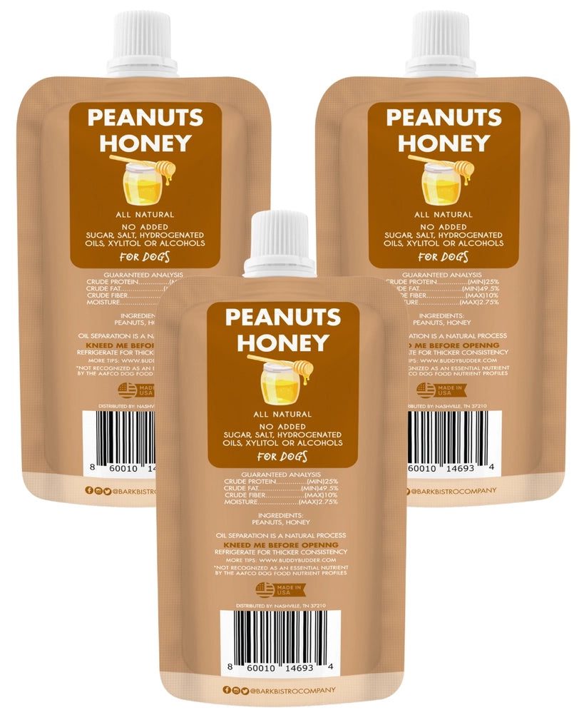 Dog Peanut Butter - 4oz Squeeze Packs Ruff Ruff Raw Budder