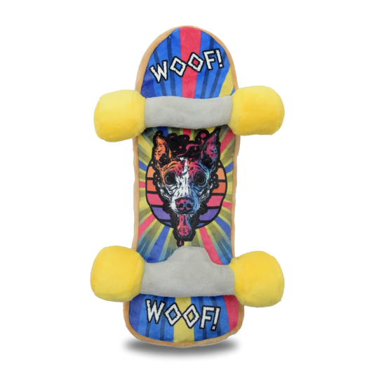 Skateboard| Crinkly Squeaky Plush Dog Toy