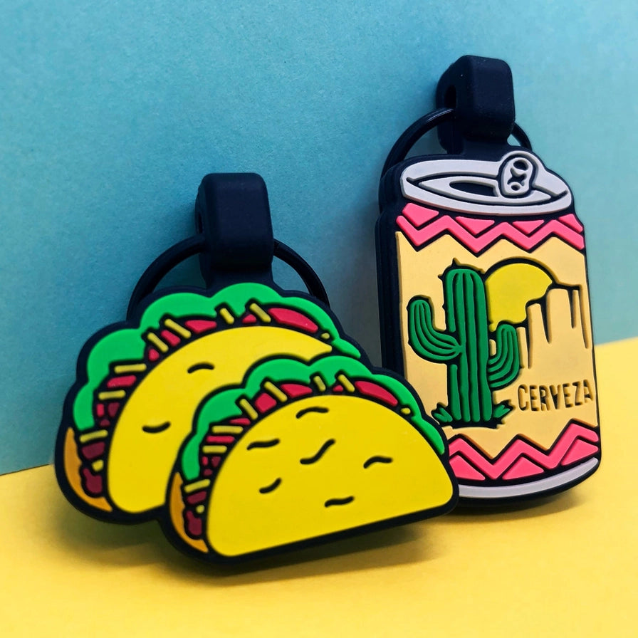 Tacos and Beer Bff Silicone Pet Id Tags
