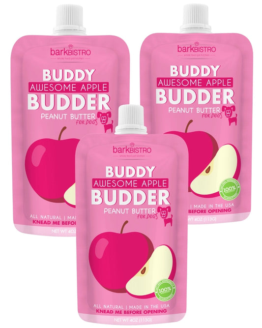 Dog Peanut Butter - 4oz Squeeze Pack Awesome Apple Budder