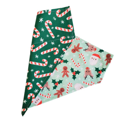 Mint Christmas - Reversible Dog Collar Bandana