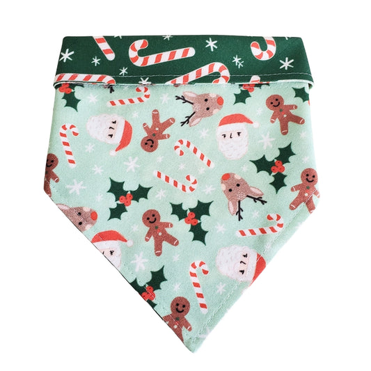 Mint Christmas - Reversible Dog Collar Bandana