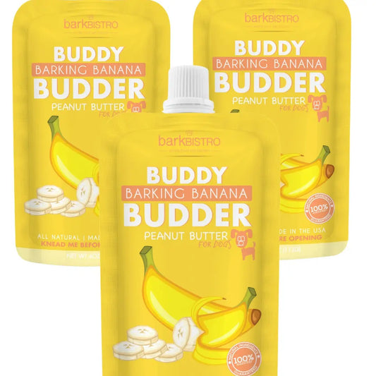 Dog Peanut Butter - 4oz Squeeze Pack Barkin Banana Budder