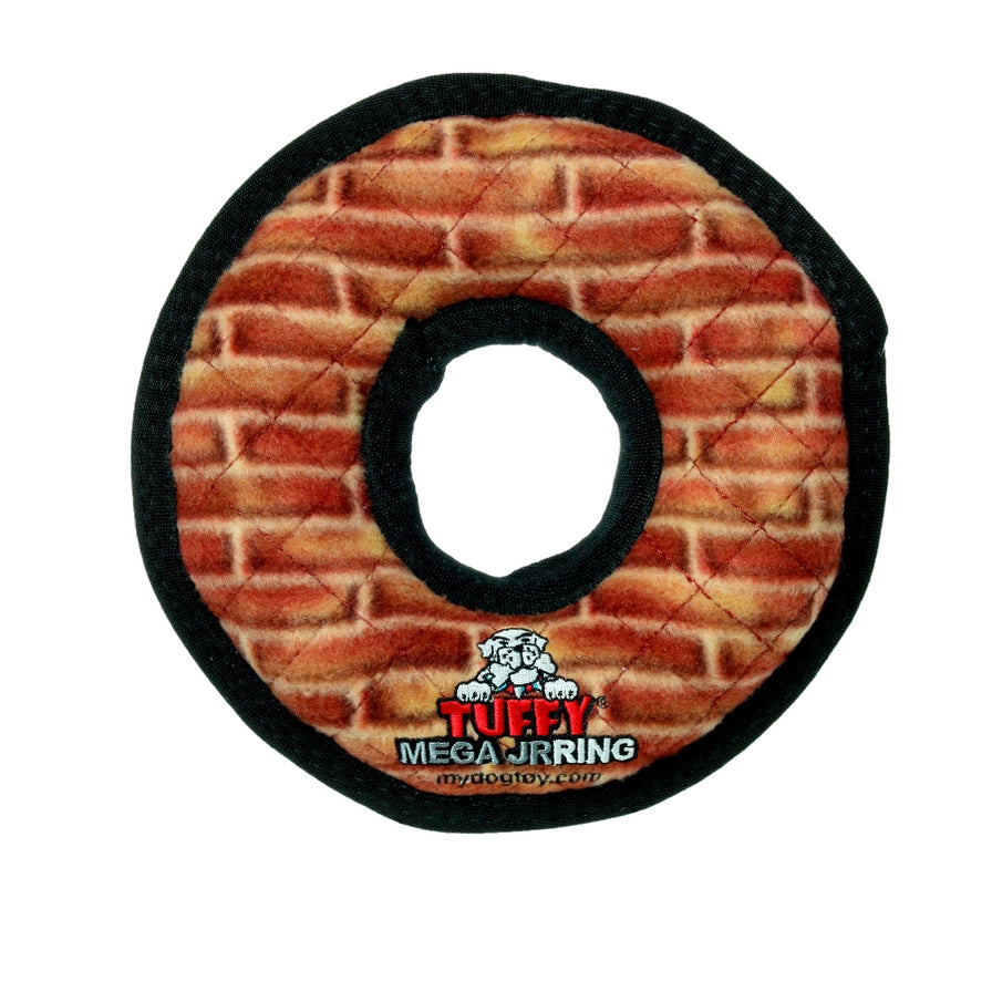 Tuffy Mega Jr Ring Brick, Durable, Tough, Squeaky Dog Toy