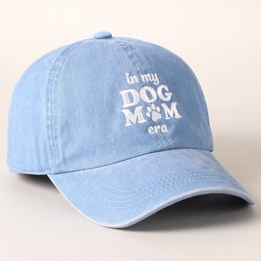 Embroidered in My Dog Mom Era Baseball Cap DENIM