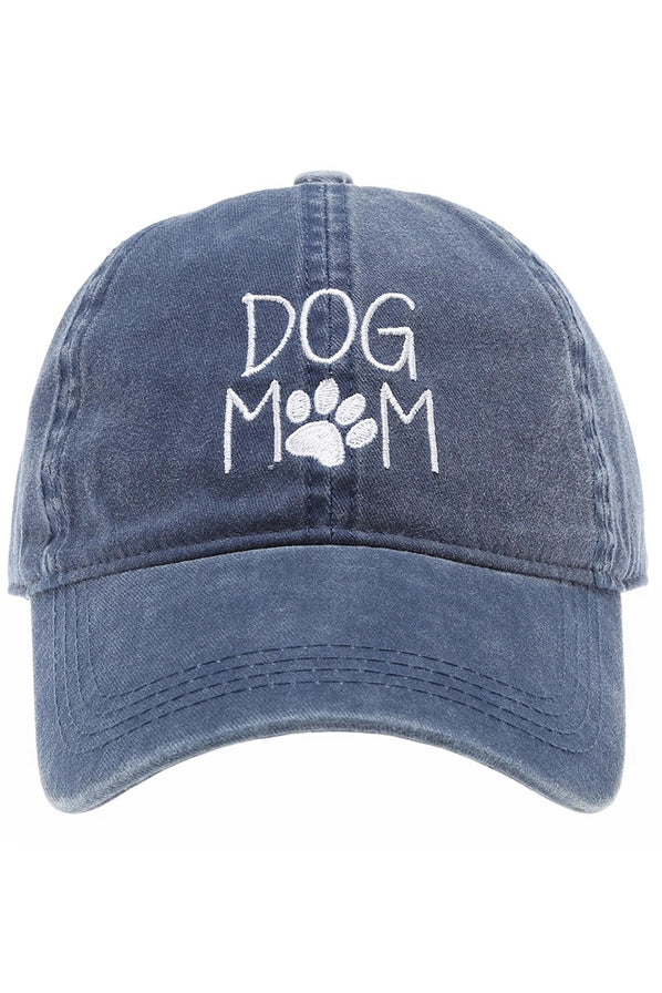 Dog Mom Embroidered Cotton Baseball Cap