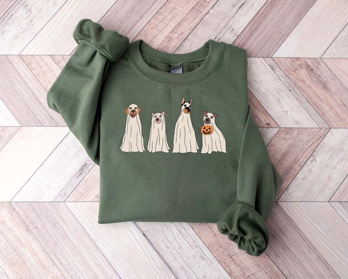 Halloween Ghost Dogs Fall Sweatshirt