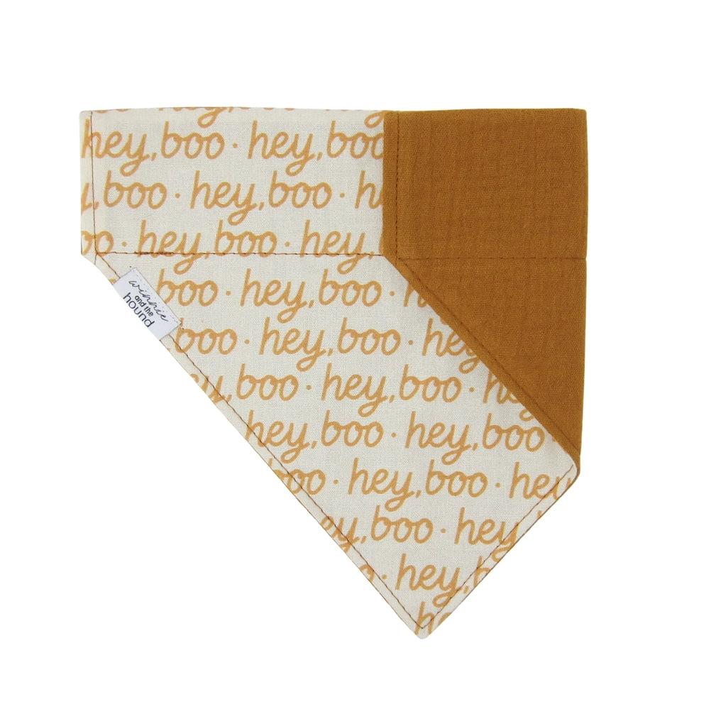 Hey, Boo Over-the-Collar Dog Bandana For Halloween | Reversible
