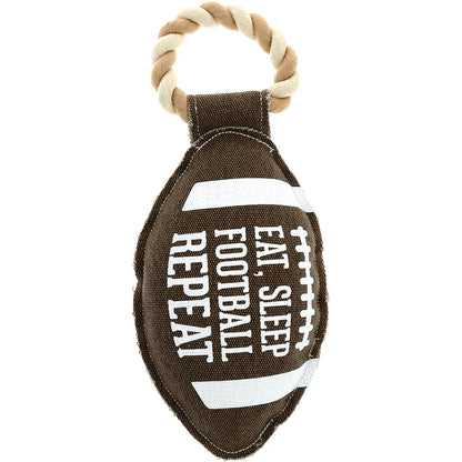 Football - 12" Canvas Dog Toy On Rope