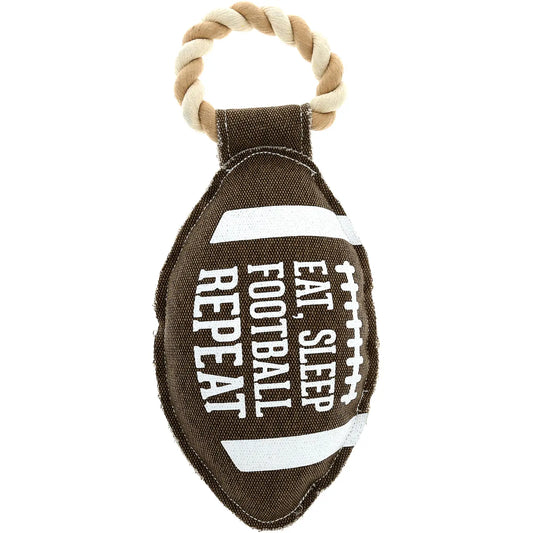 Football - 12" Canvas Dog Toy On Rope