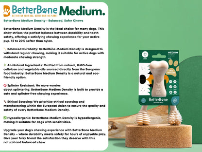 Betterbone MEDIUM - Natural, No Nylon, Softer Than Nylon Eco