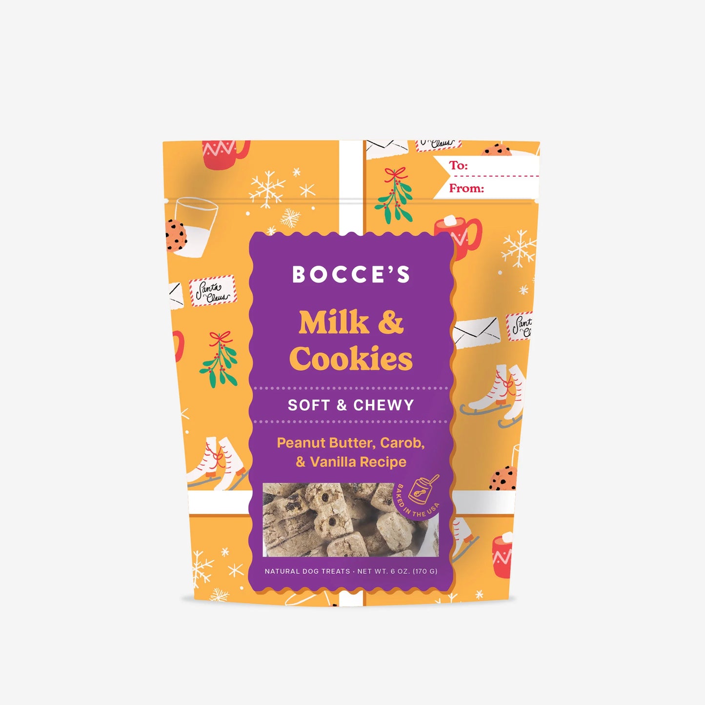 Bocce's Bakery Holiday Soft & Chewy Treats - Milk & Cookies
