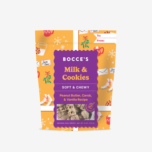 Bocce's Bakery Holiday Soft & Chewy Treats - Milk & Cookies