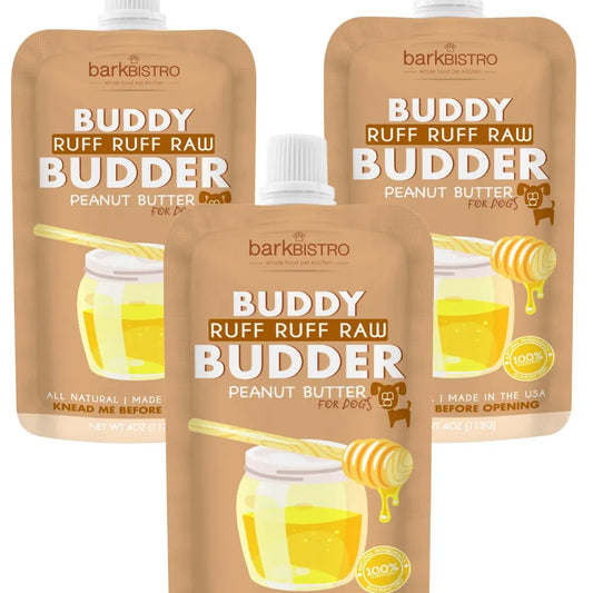 Dog Peanut Butter - 4oz Squeeze Pack Ruff Ruff Raw Budder
