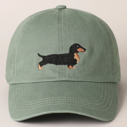 Dachshund Embroidered Baseball Dad Cap SAGE