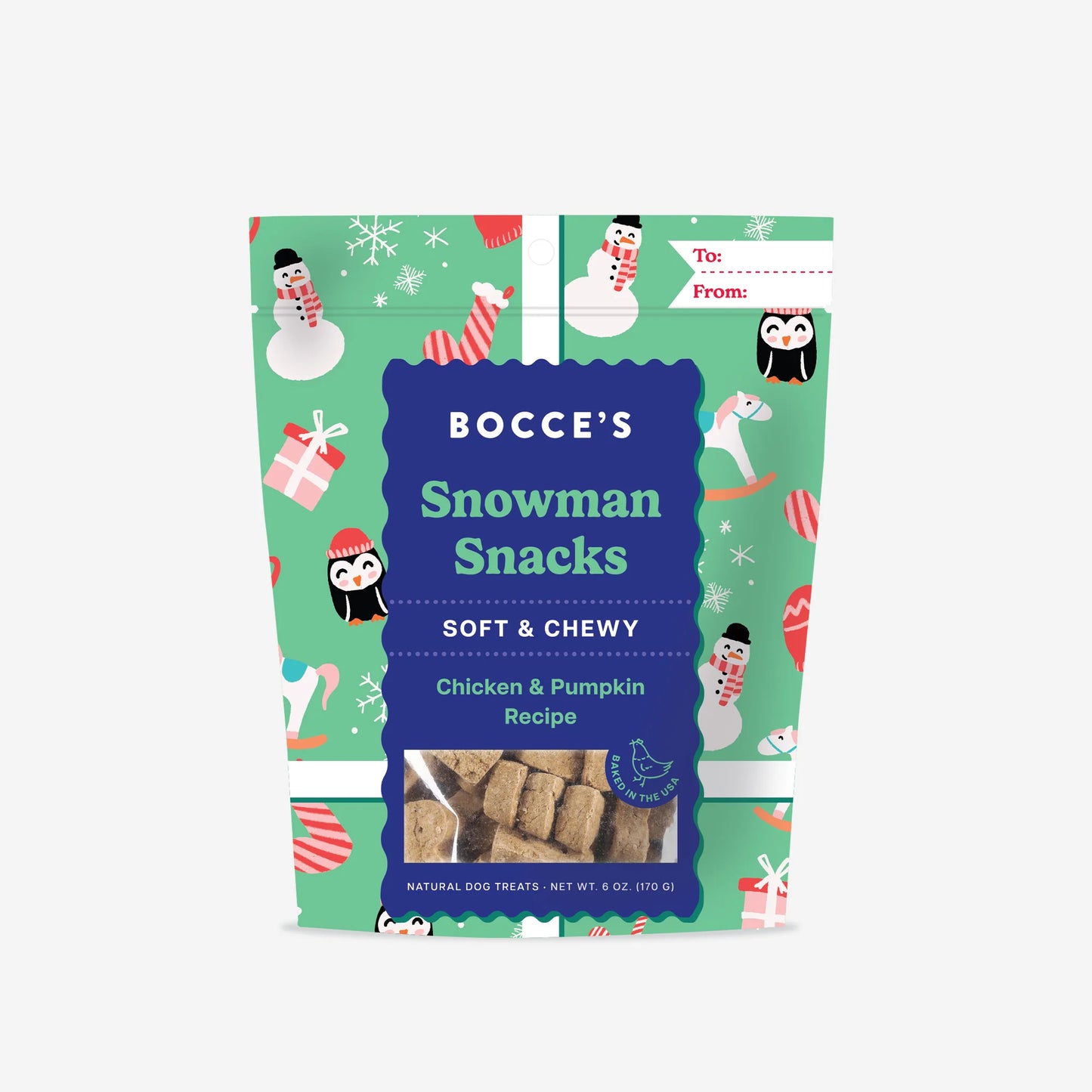 Bocce's Bakery Holiday Soft & Chewy Treats - Snowman Snacks