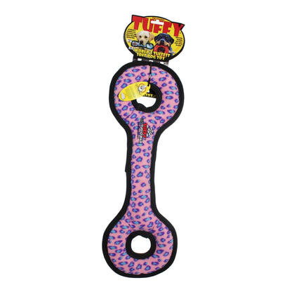 Tuffy Ultimate Tug-O-War - Pink Leopard, Squeaky Dog Toy