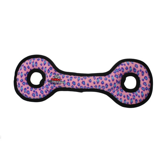 Tuffy Ultimate Tug-O-War - Pink Leopard, Squeaky Dog Toy