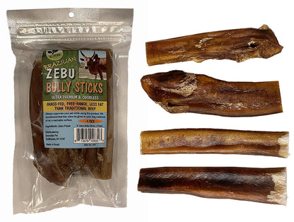 ZEBU Bully Sticks 6-Inch 4-Pack