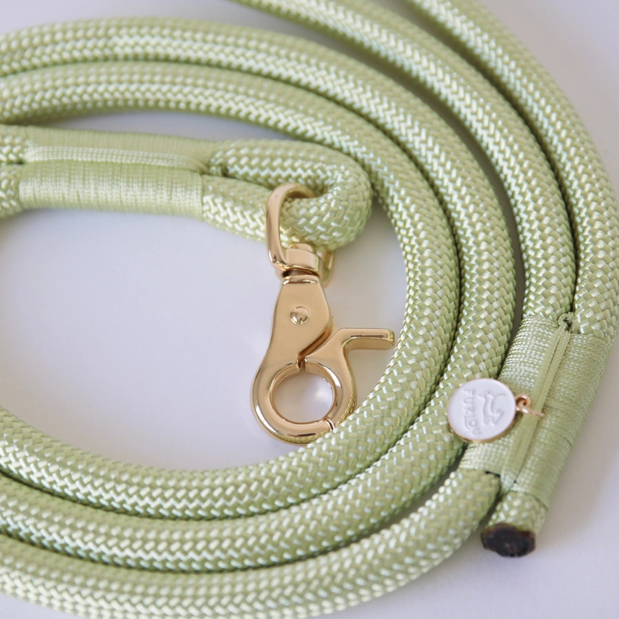 Lime Green Hands-Free Dog Braided Rope Leash