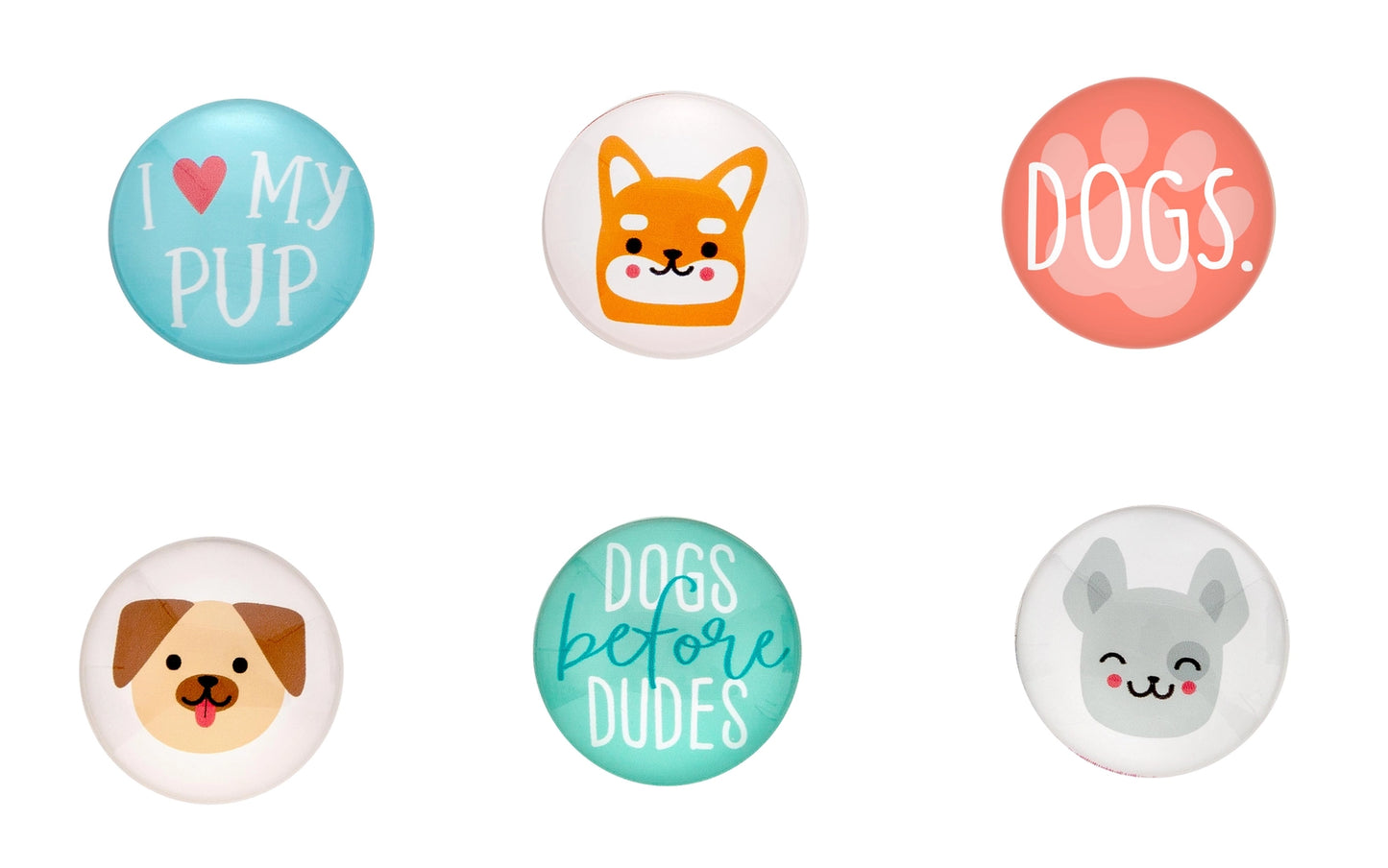 Dog Glass Magnet Set