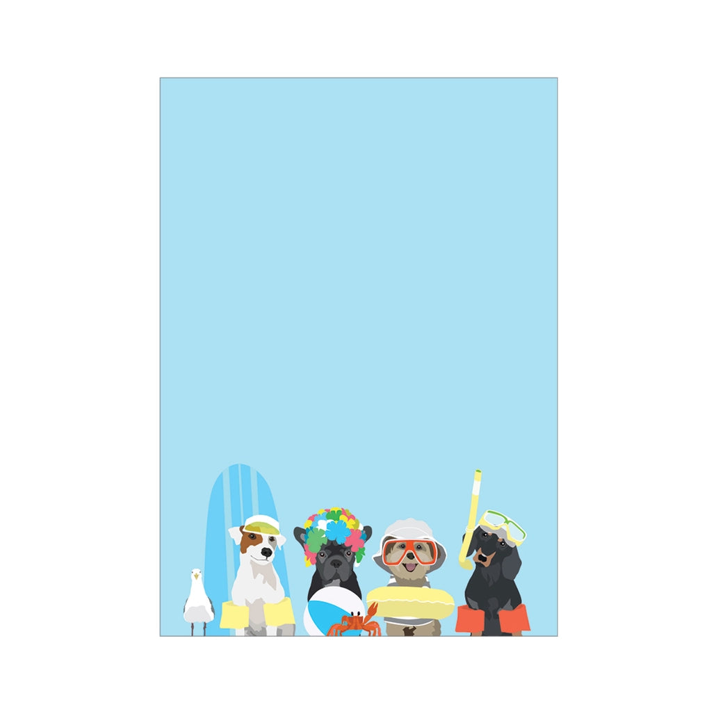 Summer Beach Dogs Notepad