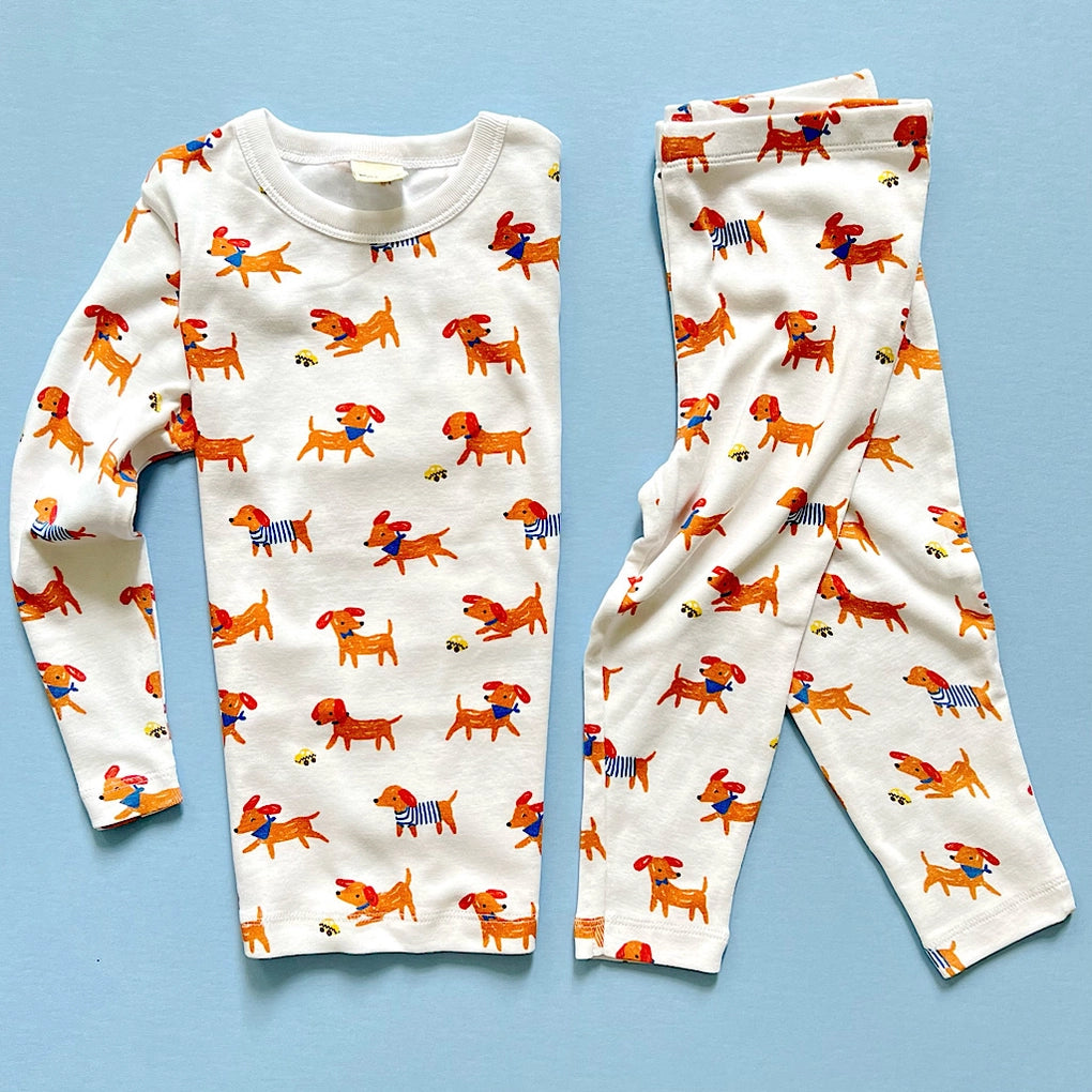 Kids Dog Print Soft Organic Pajama Set