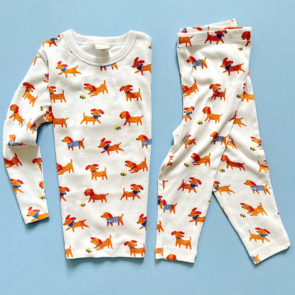 Kids Dog Print Soft Organic Pajama Set