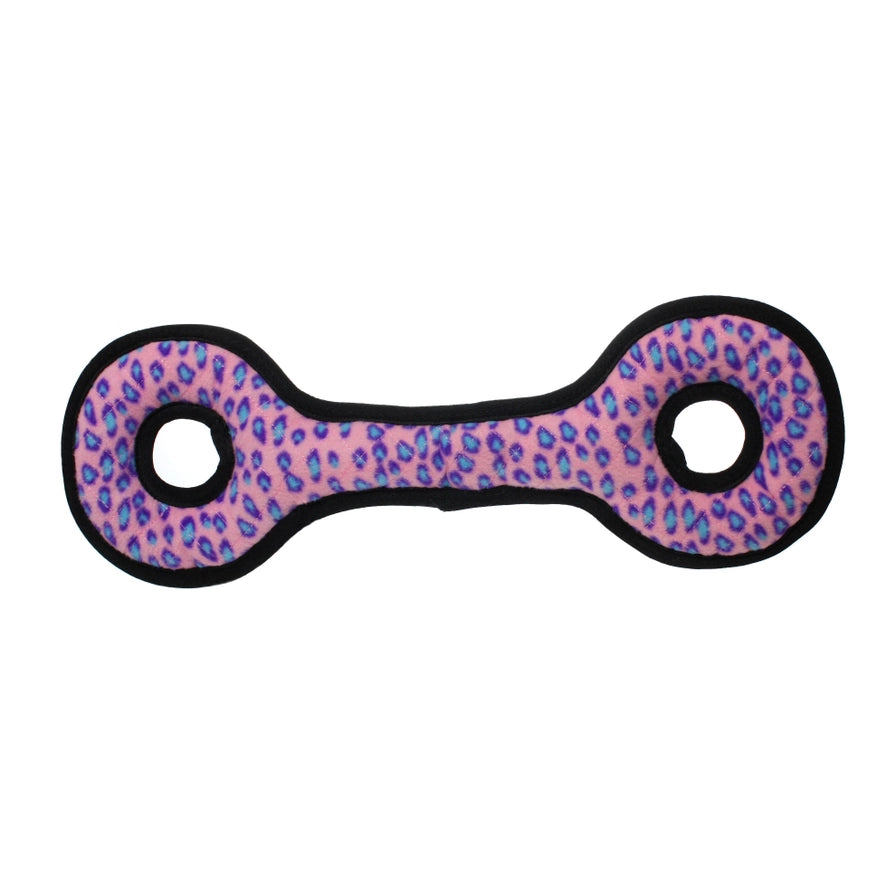 Tuffy Ultimate Tug-O-War - Pink Leopard, Squeaky Dog Toy